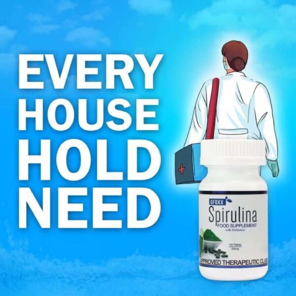 GFOXX Spirulina Food Supplement With Probiotics (100 tablets 200mg.). - Image 4