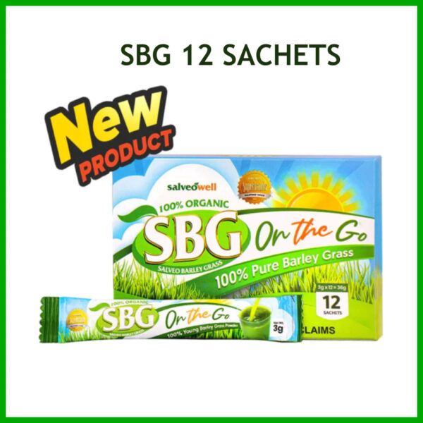 ORIGINAL SALVEO BARLEY GRASS SBG On The Go (OTG) 12 Sachets Pure and Organic