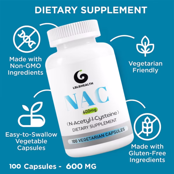 LS Health NAC 600mg, N-Acetyl Cysteine Veg Capsules, (glutathione, skin, beauty, lung) - Image 7