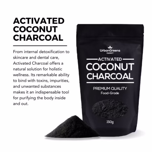 Urban Greens Market Activated Coconut Charcoal Powder, Food-Grade and Cosmetics Grade