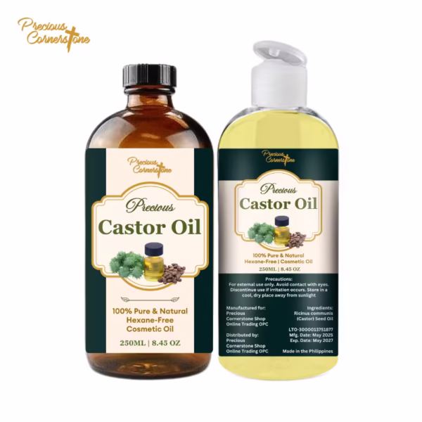PCS Castor Oil 250ml 100% PURE COLD PRESSED Hexane-Free All Natural - Image 2