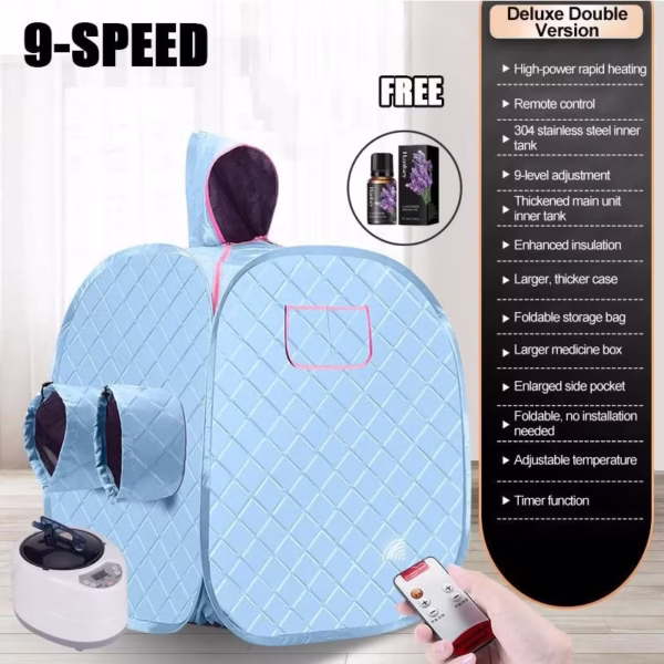 Double Sauna Steam bath Portable Foldable Steam Sauna Sweat Box